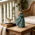 DiliComing Garden Fairy Statue Bird Feeder - 12-Inch Resin Outdoor Fairy Decor, Garden Maiden Statue for Yard, Patio, Lawn, Backyard, Outdoor Statues Gift for Women Garden Lovers(Green) - Image 2