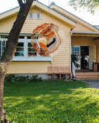 Wind Spinners for Yard and Garden Abstract Orange White Brown Marble Wind Spinner Modern Art 3D Hanging Metal Stainless Steel Wind Sculptures Indoor Outdoor Patio Decor Ornament 12 Inch - Image 2