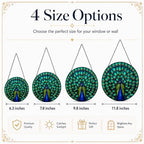 Peacock Stained Glass Suncatcher, Colorful Bird Window Hanging Decor, Elegant Sun Catcher Ornament for Living Room, Bird Lover Gift 11.8 - Image 7