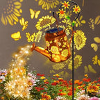 Solar Watering Can with Lights, Birthday Gifts for Mom Women Mother's Day, Outdoor Garden Decor Sunflower Solar Garden Lights for Outdoor Pathway Yard Lawn Patio, Waterproof Gardening Decorations by yulloyello