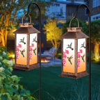 Fussion Solar Lanterns Outdoor Waterproof Garden Decor Birthday Gifts for Women Mom Grandma Sister, Hanging LED Plastic Solar Lights Outside Gardening Decorations for Yard Patio - Hummingbird - 2 Pack by Fussion
