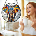 Stained Glass Window Hanging Elephant Suncatcher Gifts for Women 12" - Image 4