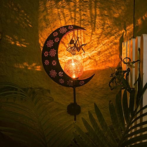 TERESA'S COLLECTIONS Solar Metal Moon Fairy Garden Stake Mom Gift 39" - Image 3