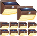Peasur 10 Pack Solar Motion Sensor Lights Outdoor Waterproof with 3 Modes by Peasur
