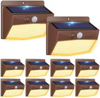 Peasur 10 Pack Solar Motion Sensor Lights Outdoor Waterproof with 3 Modes by Peasur