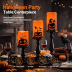 Homemory Halloween Waterproof Flameless LED Pillar Candle with Timer Remote - Image 4