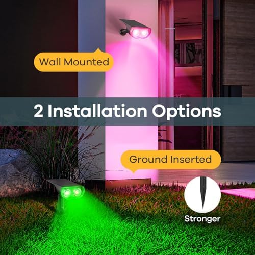 Linkind Halloween Solar Lights Outdoor Spotlight Waterproof RGB 6 Pack - Image 6