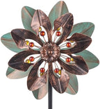 VEWOGARDEN Wind Spinners Outdoor with 2 Blades, Metal Kinetic Wind Spinner with Flower Design for Yard Garden Lawn Decorations by VEWOGARDEN