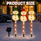 Snowman Solar Christmas Decorations Outdoor, Solar Pathway Stake Lights - Image 2
