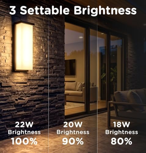 14 Inch Outdoor Wall Light, 2640LM LED Wall Sconce, Hardwired,ETL,2Pack - Image 3