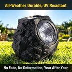 Solar Rock Lights Outdoor, 2 Pack Warm White LED Garden Stone Lights, Realistic Rock Design,Wireless Solar Powered Pathway Lights, IP65 Waterproof Landscape Spotlights for Yard Patio Lawn - Image 5