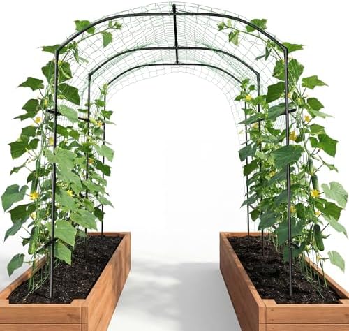 DoCred Garden Arch Trellis, 87''H x 75''L Metal Trellis for Climbing Plants by DoCred