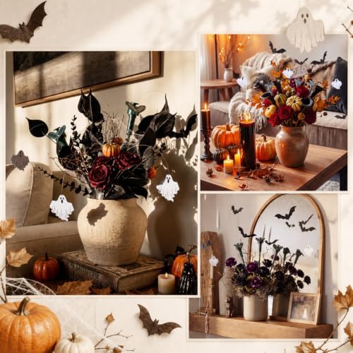 Retisee 12 Pcs Flying Ghost Bat Decorations Solar Outdoor Halloween Stakes - Image 4