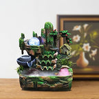 Tabletop Fountain Ornament, 110V Desktop Waterfall Fountain with LED Atomizer and Pond, Featuring Realistic Waterfall Artificial Trees, Rockery Water Fountains for Indoor Home Office Desk Decor (A) - Image 7