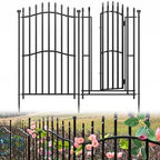 No Dig Garden Fence 40" H x 22.5'L with Gate Decorative Yard Dog Panels by Bilibompa