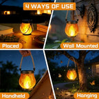 2 Pack Solar Lanterns Outdoor Waterproof, Flickering Flame Hanging Lanterns - Image 6