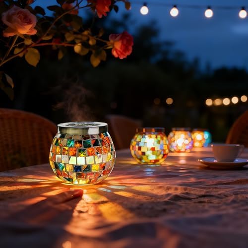 Cooo Garden Lantern Bundle — 12 Pack Mason-Jar Lanterns +2 Pack Mosaic Lanterns - Image 3