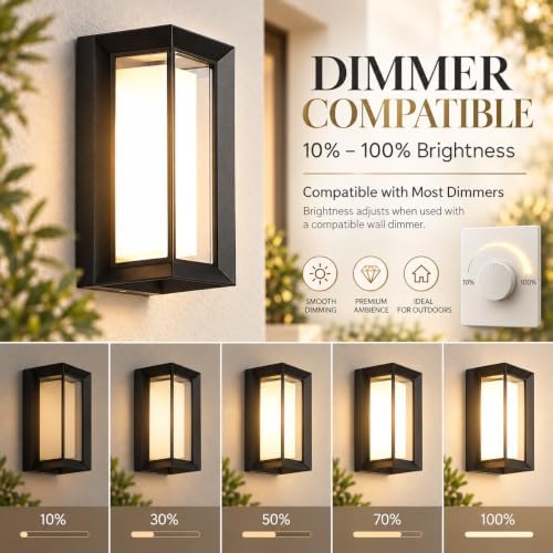 Outdoor Wall Lights, Outdoor Lights for House, 2200LM 3CCT Dimmable IP65 - Image 2