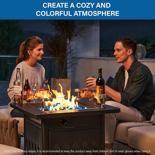 NUPICK 10 Pound Fire Glass, 1/4 Inch Reflective Fire Pit Glass - Image 6