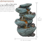 Alpine Corporation TZL418 14" 3 Tier Rock Fountain with LED Lights, Elegant Cascading Water Feature for Tabletop, Indoor Decor, Relaxing Stone Waterfall for Home & Office, Gray - Image 3