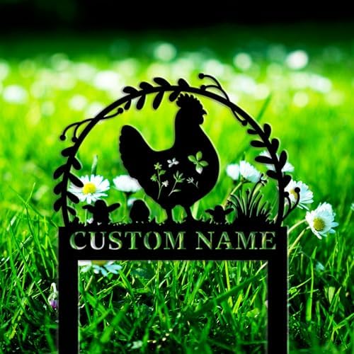 Custom Hen Garden Stake - Personalized Name Plaque Sign,Chicken Coop Sign，Custom Metal Yard Art for Outdoor Decor, Rustproof Lawn Ornament, Farmhouse Insert Sign for Garden & Patio - Image 4