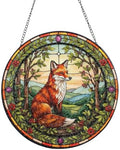 Fox in Forest Nature Design Stained Glass Suncatcher 9.8 Inch by Unknown