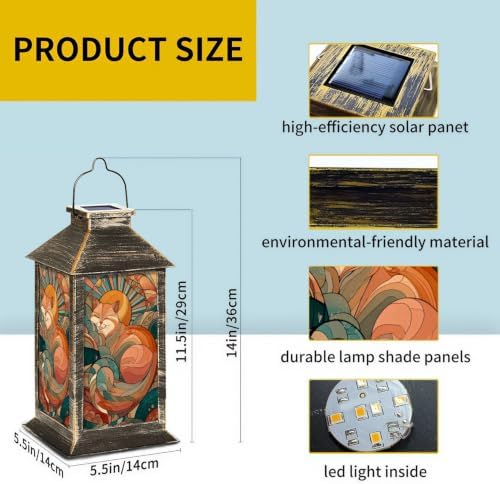 Solar Lantern Mid Century Modern Cat Outdoor Waterproof Garden Hanging Lantern Solar Powered Lighting Outside Solar Light for Patio Yard Camping, Gifts for Women Mom - Image 2