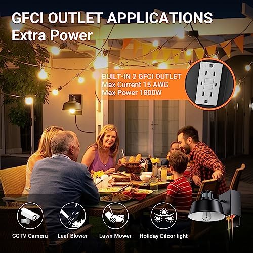 Ehaho Porch Lights with Outlet for Front Door, Motion Sensor, IP65 (1 PC) - Image 2