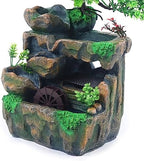 Rockery Stream Tabletop Fountain, Small Artificial Bonsai Tabletop Decor Fountain Rockery, Desktop Fountain Waterfall for Indoor Outdoor Office Home Decor w/LED Light - Image 6
