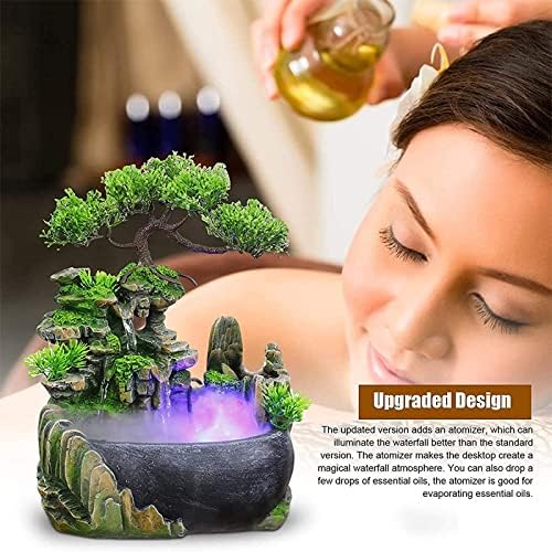 Rockery Stream Tabletop Fountain, Zen Meditation Indoor Waterfall Feature with Automatic Pump and Switch, Desktop Fountain for Home Office Bedroom Decoration (A) - Image 6