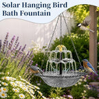 Solar Fountain for Bird Bath Outside, Garden Water Feature with Ground Stake Stand or Hanging Style for Patio, Yard & Lawn (A-XL-Gray) - Image 4