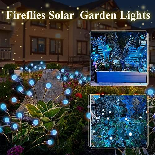 6 Pack Solar Firefly Lights Outdoor Swaying Garden Decorations 48 LED Blue - Image 5