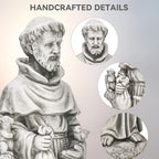 St Francis Garden Statue Outdoor, 31 in Catholic Patio Decor - Image 5
