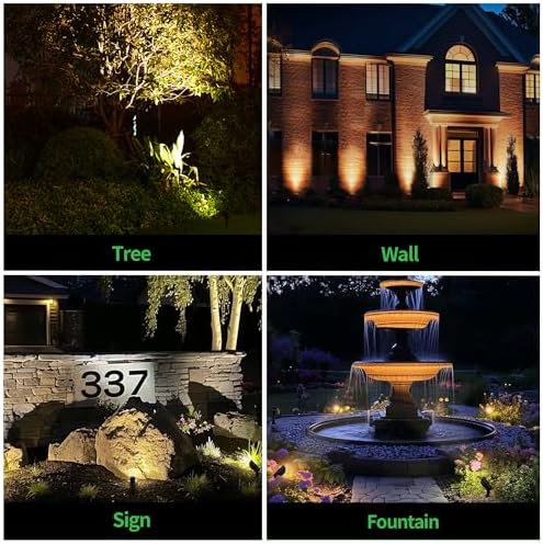 Landscape Spotlights Low Voltage - 2700K/3000K/3500K/4000K/5000K Selectable Uplights, 12V Wired LED Spot Lights Outdoor Waterproof, Aluminum Black for Outside Trees Wall 4 Pack - Image 5