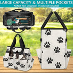 Dog Paws Garden Tool Bag Organizer Heavy Duty Cute Footprints Gardening Tote Bag with 10 Pockets for Women Men Gardening Gifts - Image 4