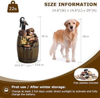 29" Tall Barrel Solar Water Fountain Outdoor Garden - Image 2