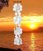 Woodstock Wind Chimes for Outside, Outdoor Decor, Garden, Porch, and Patio Decor, (40") Decorative Wind Chime, Dorm Room Decor, Teen Decor, Capiz Waterfall, White Blanca Capiz Wind Chime (CWRB) - Image 6