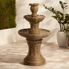 Tuscan Garden 41 1/2" Dark Stone Finish Traditional Tiered Outdoor Fountain - Image 5