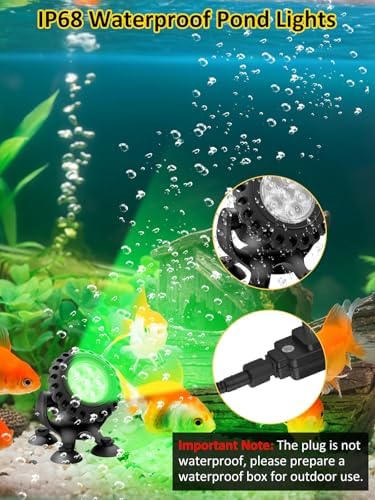 T-SUN Colored Pond Lights LED Underwater with Remote Control 4 Heads - Image 6