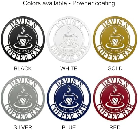 Personalized Coffee Bar Metal Sign, Custom Metal Coffee Sign, Coffee Metal Wall Art, customize coffee decor for coffee bar,coffee bar sign,Personalized Signs for Home,coffee wall decor - Image 6