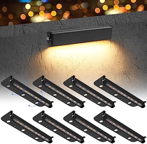 Black 8-Pack 7inch 3W 2700K Soft White Hardscpe Lighting by KwinmysoLightUpYourHome
