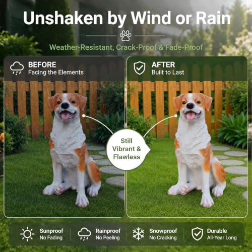 Hound Dog Garden Statue Resin Outdoor Decor Figurine for Yard Lawn Patio - Image 4