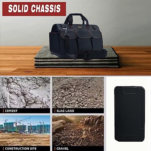 FASTECH 22-inch Heavy Duty Bottom Tools Bag With Wide Mouth For Tool Storage, Carrier and Organizer, Tool Bag For Men, Wide Mouth Tote Bag With Inside Pockets (22Inch) - Image 7