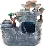 4W Indoor Rockery Fountain, Resin Table Waterfall Indoor Multicolors Fountain Water Table Decor for Both Indoor and Outdoor Areas Water Pump with LED Light - Image 5