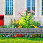 Brick Effect Garden Fence,Flower Bed Border Detachable Splicing Garden Fence,Simulation Bricks Fencing Panels Garden Edging Decoration,4 Pieces,Grey. - Image 7