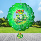 Frog Wind Spinners Outdoor Garden Decor for Outside - 12 Inch 3D Stainless Steel Metal Wind Spinners - Frog Gardening Gifts for Women, Yard Decorations Outdoor Hanging Decor by Unknown