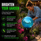 12-Inch Teal Reflective Glass Garden Orb, Mirror-Polished Hollow Sphere for Weather-Resistant Outdoor Yard Décor, Lawn Accent, Patio Landscaping, and Home Ornament, Shine, and Timeless Charm - Image 5