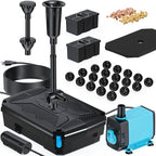 Antfraer Pond Filter Built-in UV Clarifier, 660GPH 40W Pond Filter with Water Pump Kit, Filter Box for Outdoor Ponds, Fish Tank Garden Clean & Clear Add Water Features (Corded Electric) by Antfraer