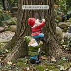 Elenon Funny Gnomes on Ladders Garden Statue, 14“ HIGH Gnomes Climbing Tree Figurine, Resin Outdoor Yard Lawn Decor, Cute Whimsical Patio Ornament for Garden, Porch, Backyard Decoration - Image 4