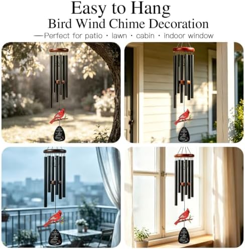 36'' Cardinal Memorial Wind Chimes, Sympathy Gift for Loss of Loved One - Image 7